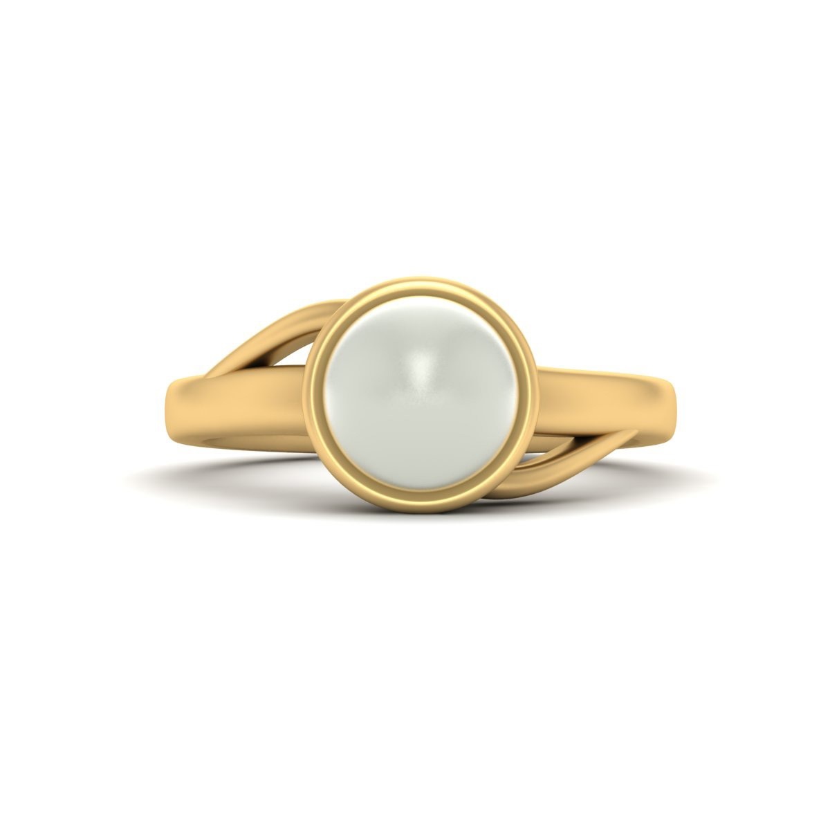June Birthstone Off White Pearl Engagement Ring Solitaire Ring Anniversary Gift