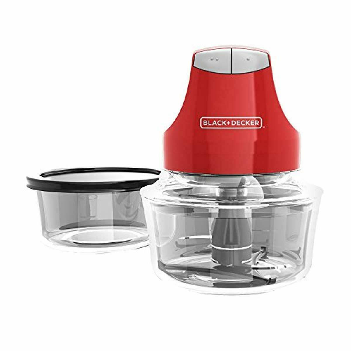 BLACK+DECKER EHC3002B Glass Bowl Chopper (Contains Two 4Cup Bowls and