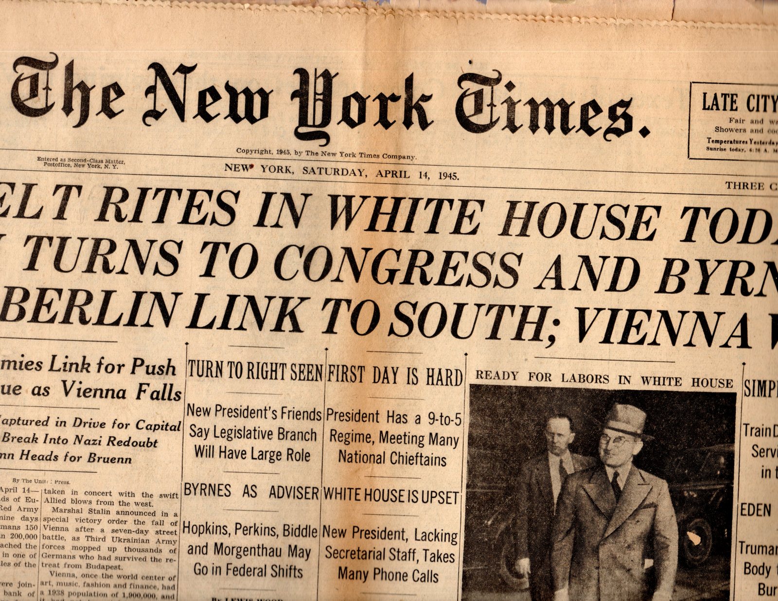 The New York Times, Newspaper, Saturday, April 14, 1945 194069