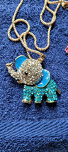 New Betsey Johnson Necklace Baby Elephant Ick Blueish Cute Collectible Decorate  - $14.99