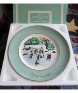 AVON Christmas 1975 Collector Plate, Skaters on The Pond, with Original Box - $5.50