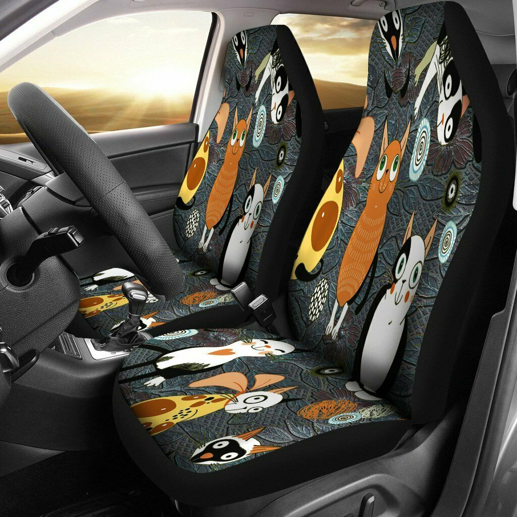 Funny cat crowd Car Seat Covers - Seat Covers