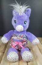 Build A Bear Purple Stardust Unicorn Sparkly Rainbow Pony Horse Plush Wi... - $19.70