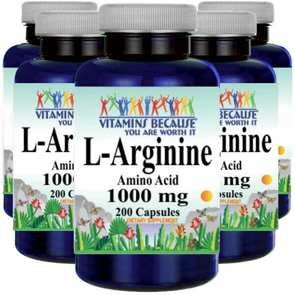 LArginine Free Form 1000mg 5X200 Capsules by Vitamins Because