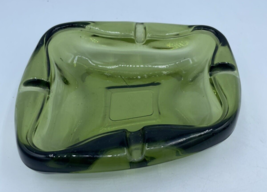 Vtg Anchor Hocking Clear Green Ashtray Ash Tray Made in USA by Swedish M... - $21.28