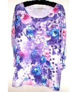 COLDWATER CREEK PURPLE PRINTED TOP SIZE 1X (18) - $14.00