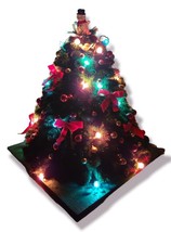 Vintage Thistle Decorated Lit Christmas Tree - 15" Tall - Beautiful Decoration!! image 2