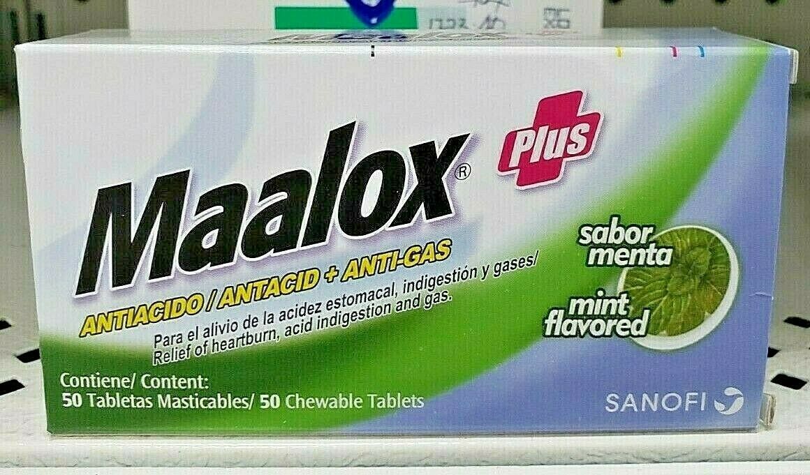 Maalox Antacid + Gas 50 chewable tablets Heartburn, Hyper acidity and gas