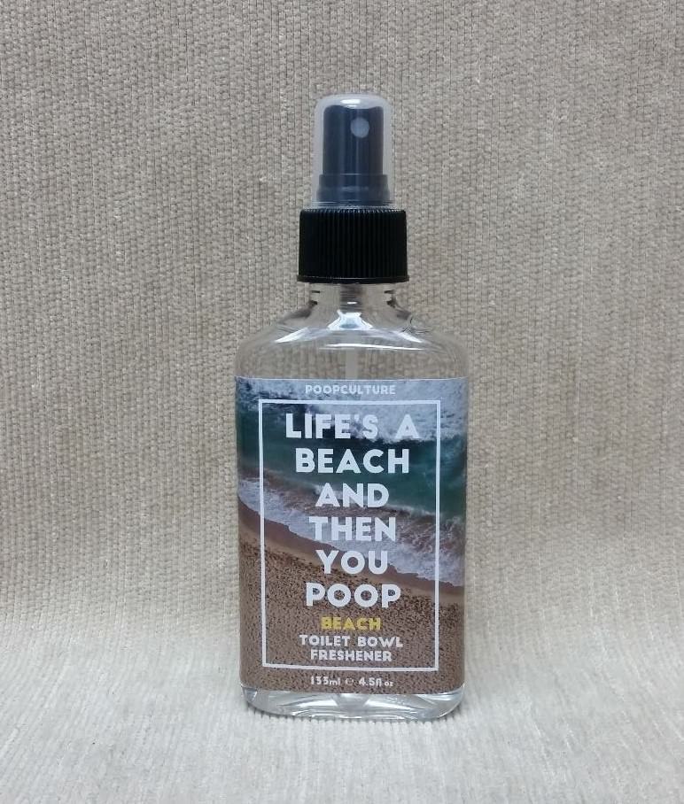 Poopculture Life's A Beach And Then You Poop Toilet Bowl Freshener Pump