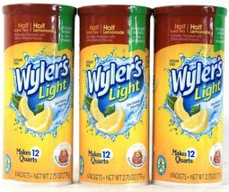 3 Wyler's 2.75 Oz Light Half Ice Tea Half Lemonade 6 Ct Drink Mix Pitcher Packs