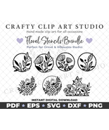 Floral Stencils Bundle - SVG DXF PNG &amp; More! Instant Digital Download - $2.50