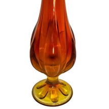 Vtg MCM 1960s Viking Orange Amberina 6 Petal Art Glass Swung Vase 24&quot; - $119.95