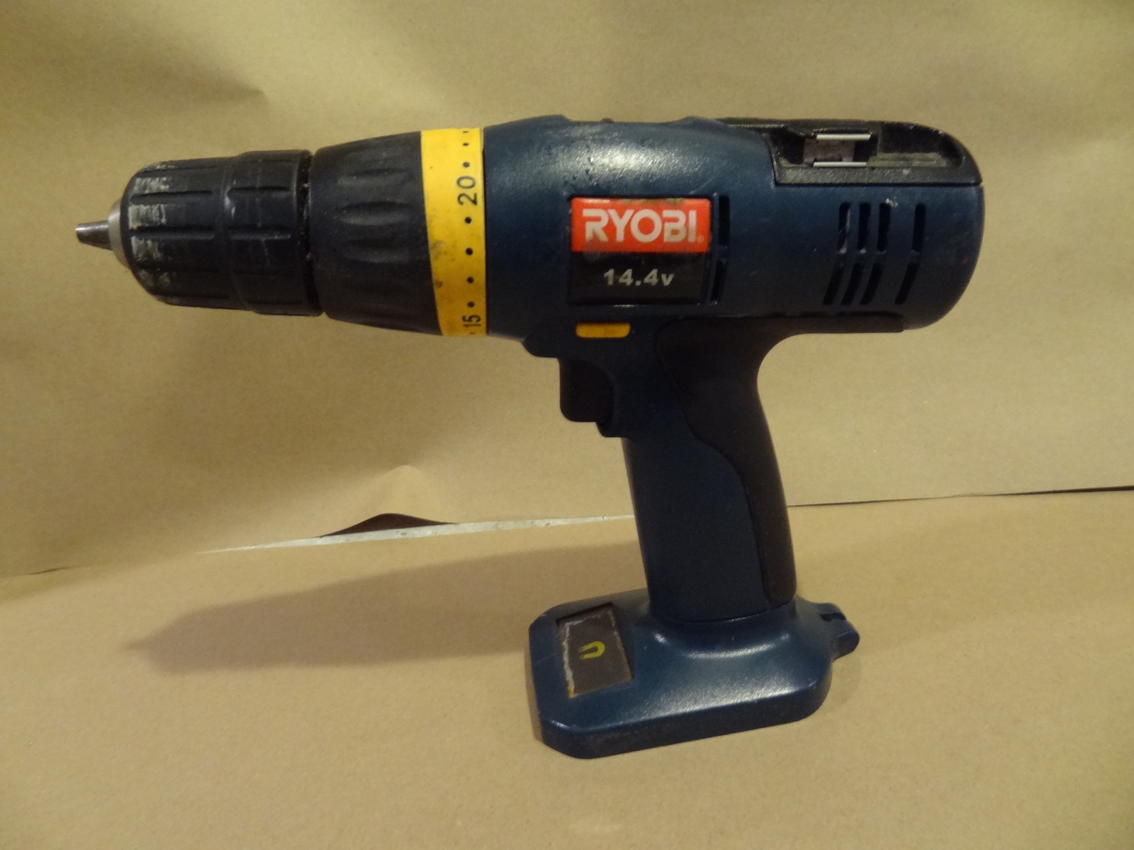 RYOBI BLUE CORDLESS DRILL HP1442M WORKS GREAT USED 14.4V BARE TOOL ONLY ...