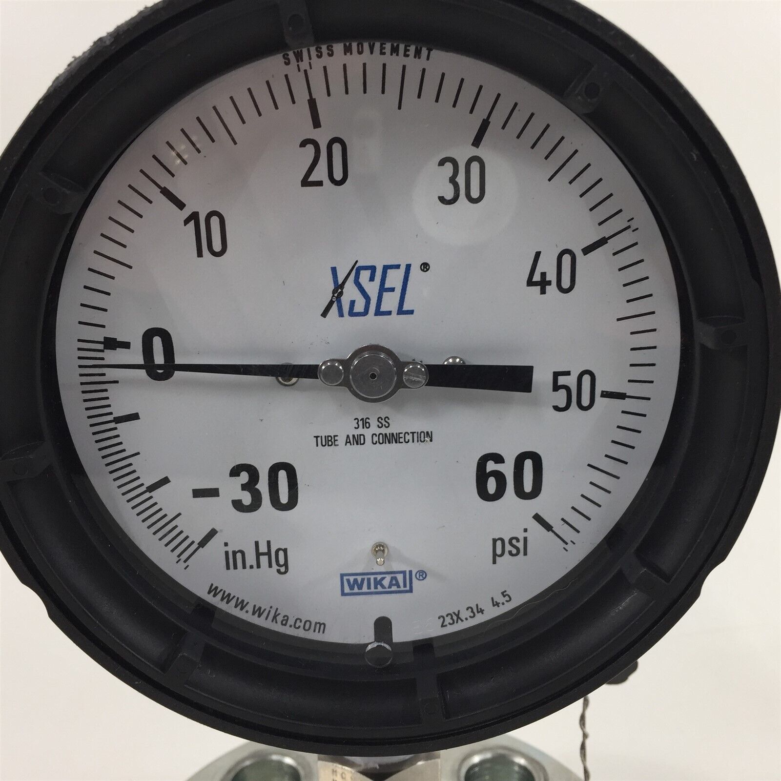 WIKA Xsel 30"hg060PSI Vac Pressure Gauge Stainless With Ametek