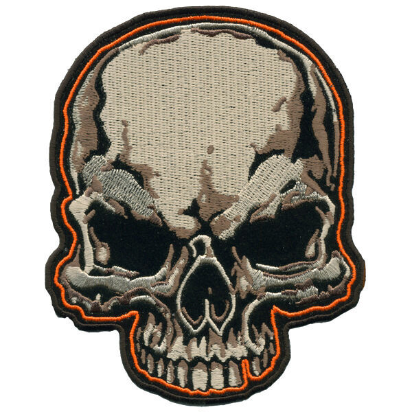 SKULL HEAD sew on iron PATCH P5470 biker NEW novelty bikers novelty
