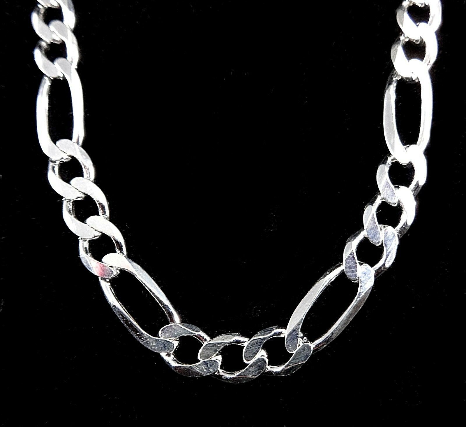 6mm Solid 925 Sterling Silver Italian Men S Figaro Chain Necklace Made In Italy Necklaces