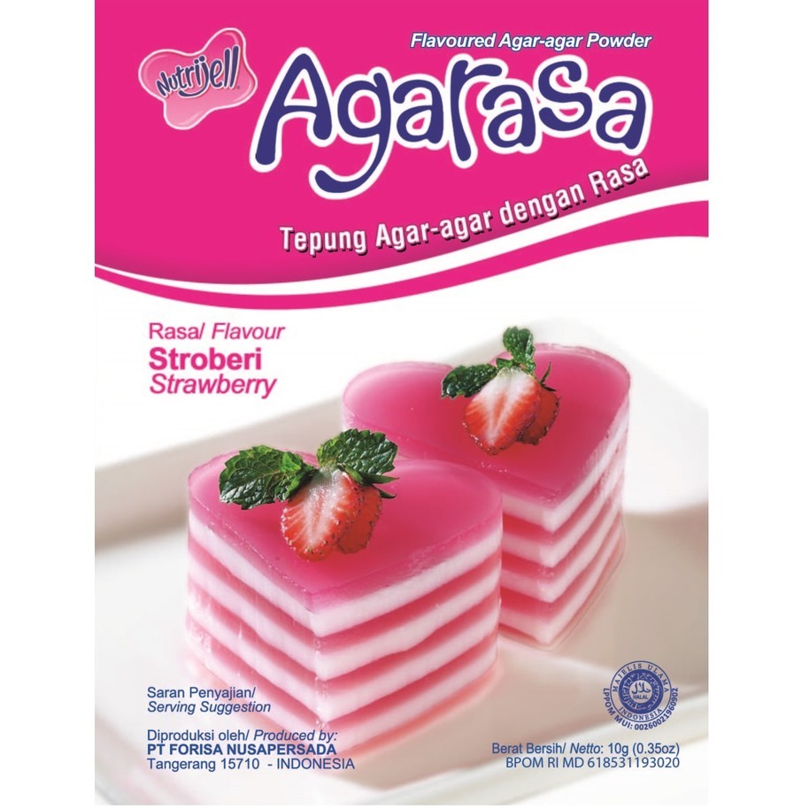 Nutrijell Agarasa Tepung Agar-agar Rasa Stroberi (Strawberry Flavoured