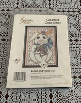 Brand New Golden Bee Counted Cross Stitch Kit 60403 Rabbit and Violets Bunny - $11.49