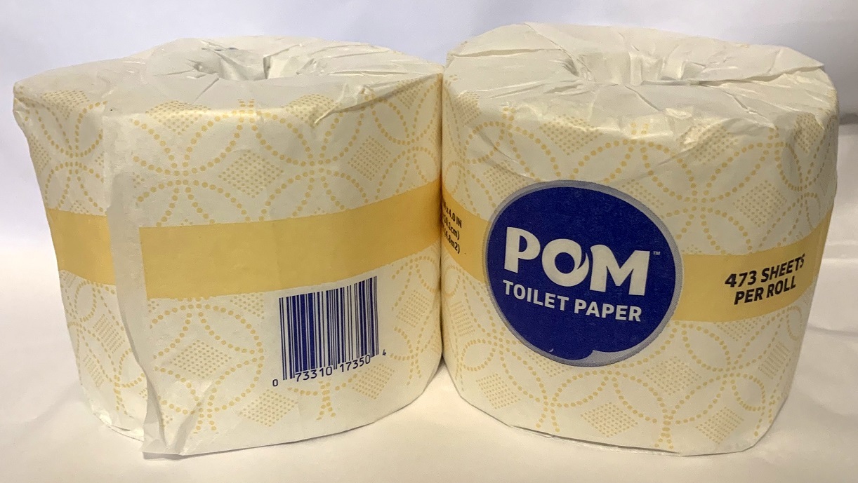 POM Toilet Paper 4 Single Rolls Individually Wrapped, 2-Ply 473 Sheets ...