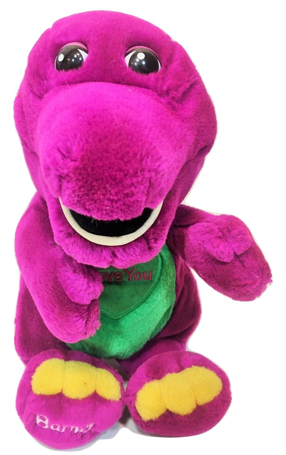 Barney Plush RARE I Love You Green Heart Purple Dinosaur Lyons Golden ...