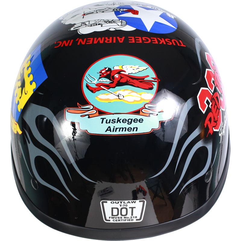 Tuskegee Airmen Red Tails Motorcycle Helmet Open Face US. Air Force