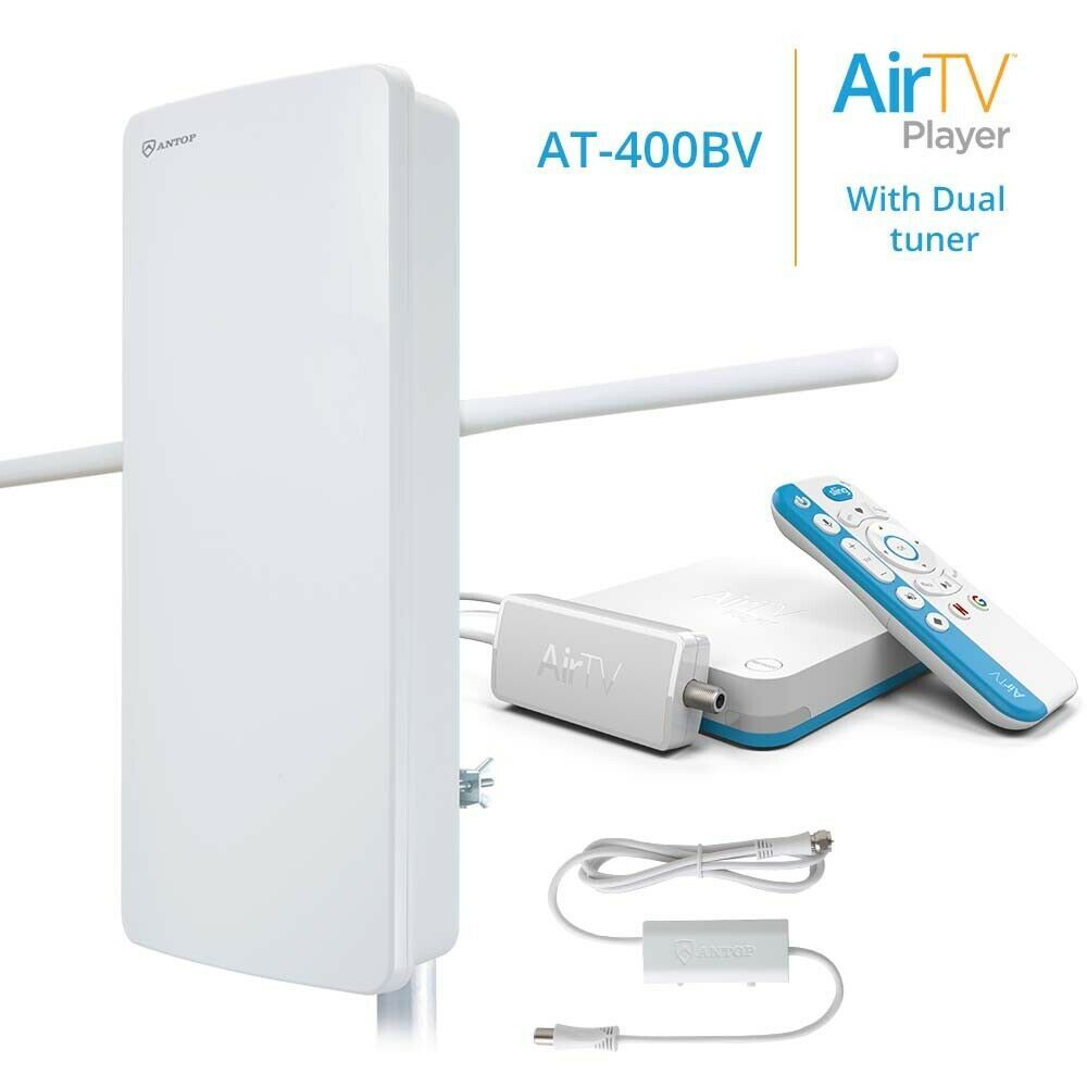 AirTV Player + DUAL Tuner OTA Adapter + ANTOP AT-400BV HD & 4K Antenna ...