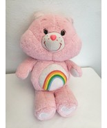 2019 Cheer Care Bear Plush Stuffed Animal Pink Rainbow White Hearts 13&quot; - $15.33