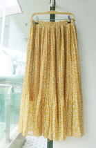 Black Pleated Chiffon Skirt Outfit Women Summer Chiffon Midi Skirt Plus Size image 9