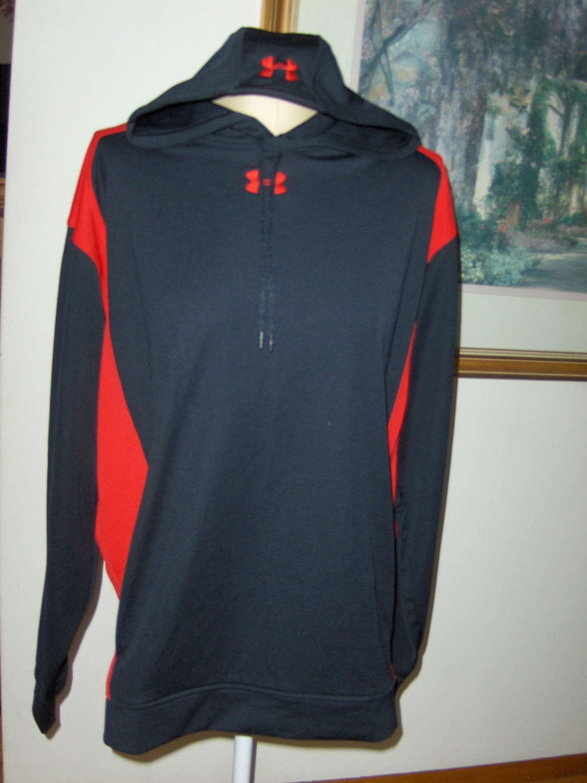 Under Armour 96510 Hoodie Black & Red Womens XL 100% Polyester CA ...