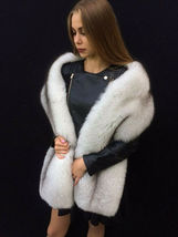Double-Sided Fox Fur Stole 70' King Size Boa Two Full Pelts Collar Saga Furs image 4