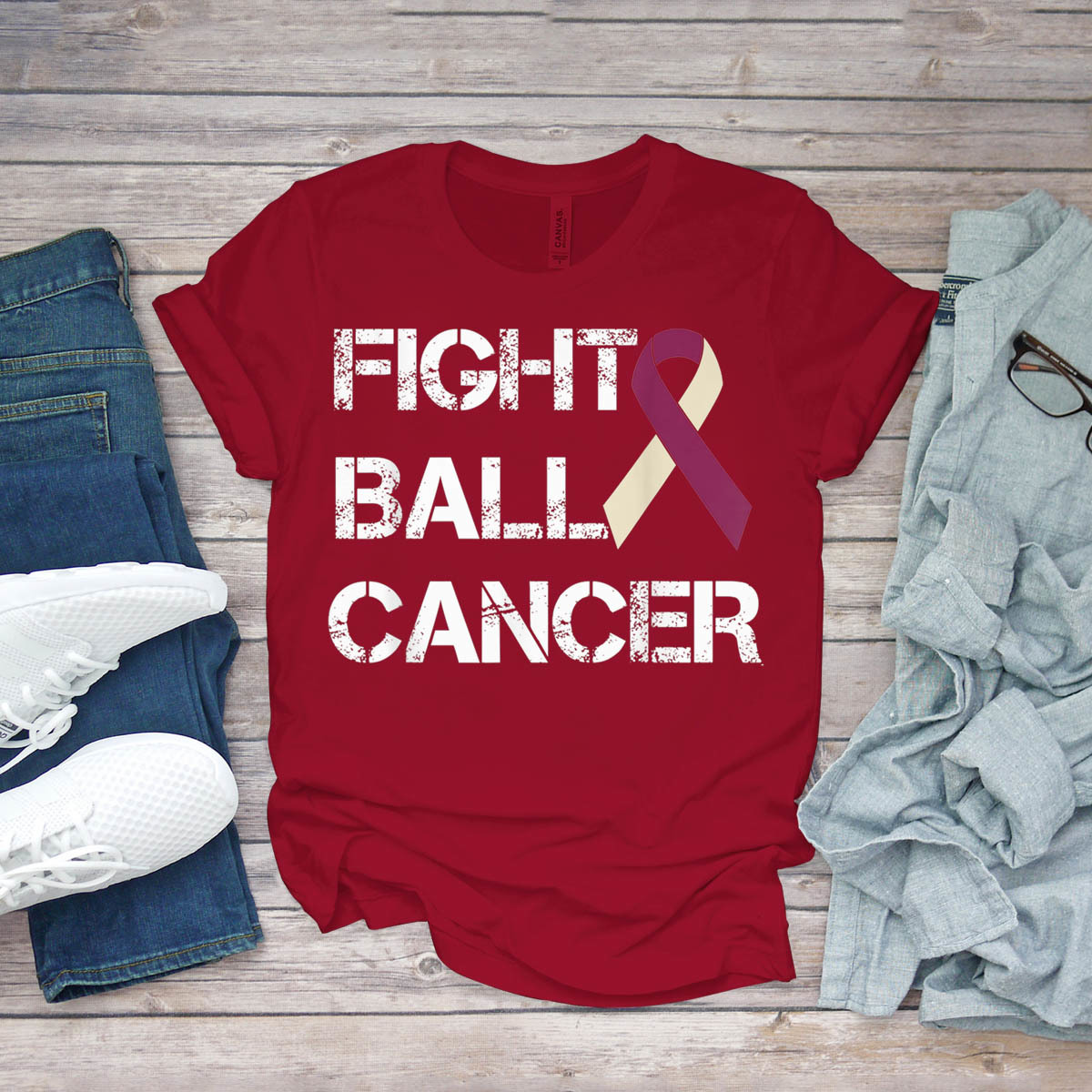 Fight Ball Cancer Support Testicular Cancer T-Shirt Birthday Funny