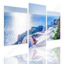 3 Panels Wall art Rolled Santorini Greece Summer by Split 3 PanelsCanvas