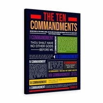 Ten Commandments Canvas Print Scripture Wall Art Christian Home - $71.19+