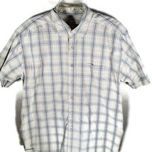 Quiksilver Silver Edition Mens Short Sleeve Plaid Pearl Snap Button Shirt XL  - $16.88