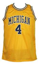 Chris Webber Custom College Basketball Jersey New Sewn Yellow Any Size image 4
