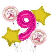 Twinkle Toes Ballerina Balloon Bouquet 9th Birthday 5 pcs - Party Supplies - $12.99