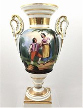 French Sevres Style Old Paris Amphora Shape Soft Paste Porcelain 2 Handl... - $380.00