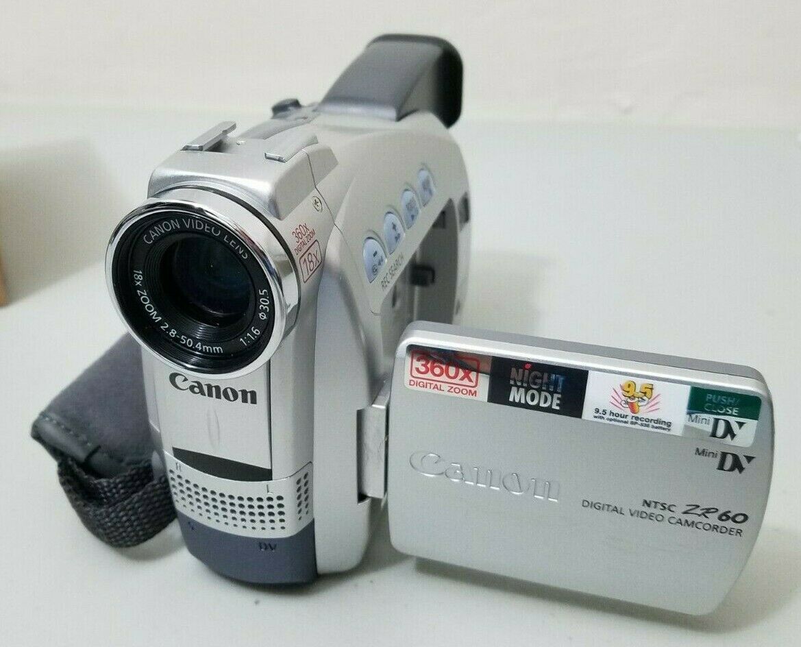 Canon ZR60 Mini DV Digital Camcorder Silver *Powers on, issues