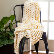Donna Sharp Cream Acrylic Chunky Knit Throw - $69.00