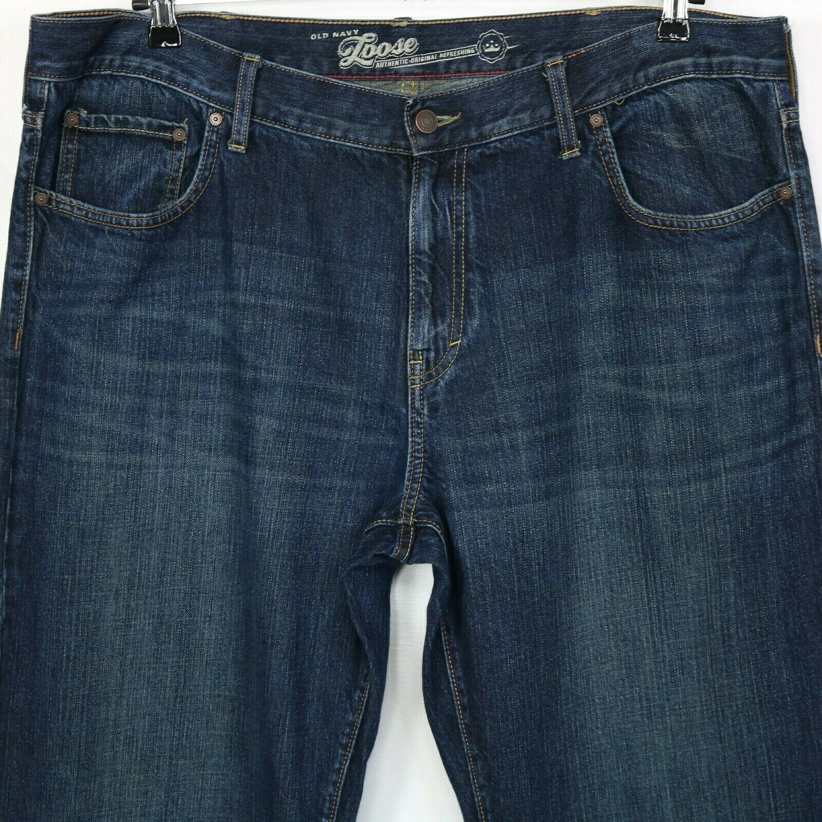 Old Navy Mens Loose Straight Jeans Size 42 X 34 Actual 42 X 32 Dark - Jeans