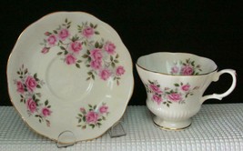 Lovely * SMALL PINK ROSES * Tea Cup &amp; Saucer by ROYAL ALBERT China EUC R... - $12.36