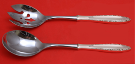 Lace Point by Lunt Sterling Silver Salad Serving Set 2 Piece Custom Made HHWS - $147.51