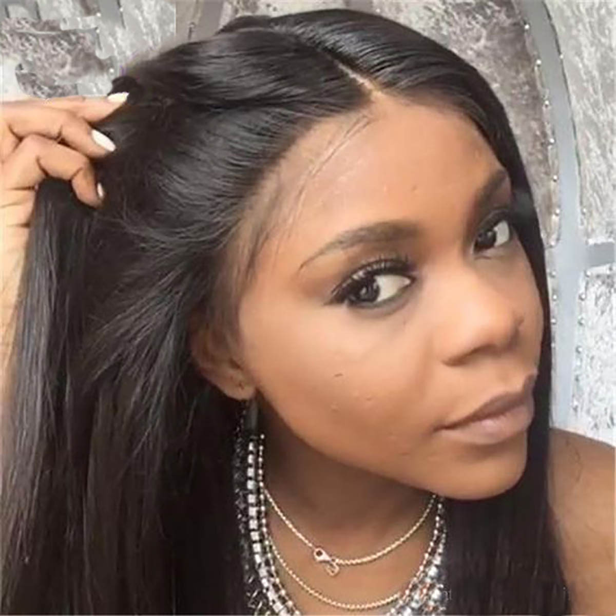 U Part Wigs Silky Straight Lace Front Wigs Human Hair Wigs Middle Part