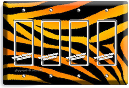 Wild Tiger Stripes Skin Print 4 Gang Gfi Light Switch Wall Plate Room Home Decor - $21.99