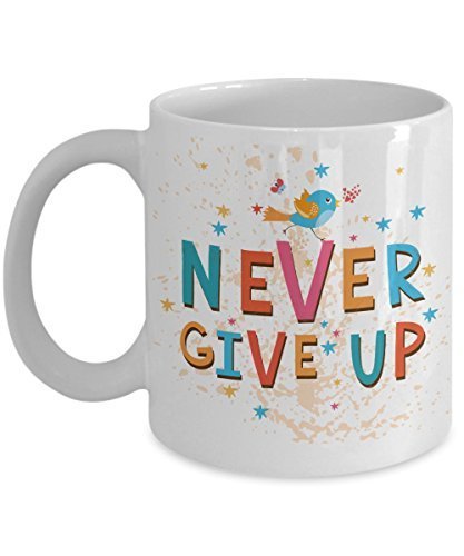 Never Give Up Inspirational Coffee Gift Mug