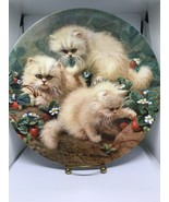 Strawberries And Cream Cream Persians Knowles Collector Plate Cats 1988 - $27.08