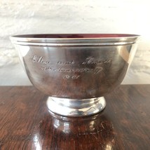 Towle Silversmiths Silver plated #5002 Red Enameled Bowl - ENGRAVED 1967 - $49.49