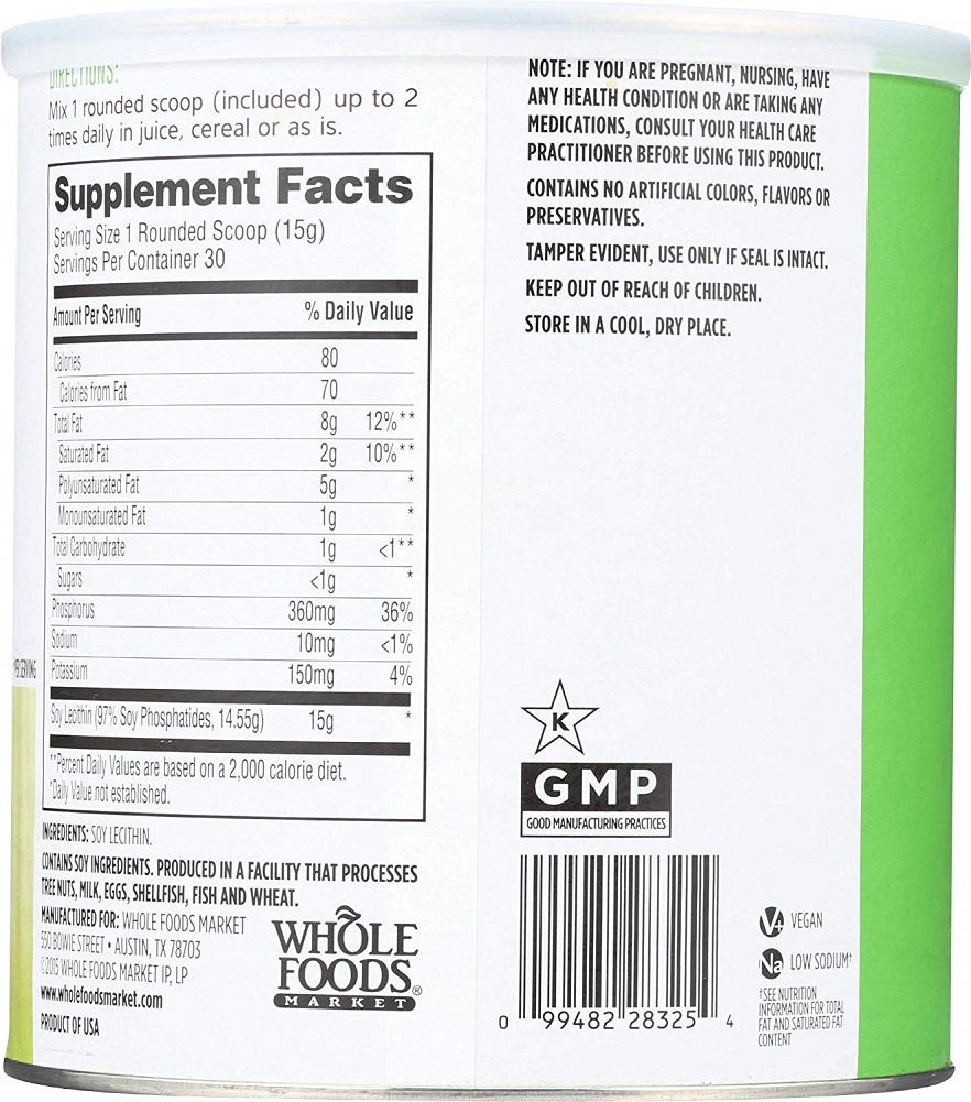 Whole Foods Market, Lecithin Granules, 15.9 oz Dietary Supplements