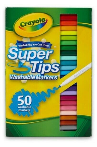 Crayola Super Tips Washable Markers 50 Colors Set (NIB) SAME-DAY FREE SHIP