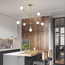 Modern Gold Sputnik Chandelier Light Fixture 7 Light Mid Century Pendant Light f image 2